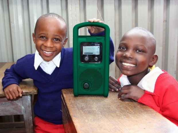 Opwindbare MP3-speler voor ontwikkelingslanden
