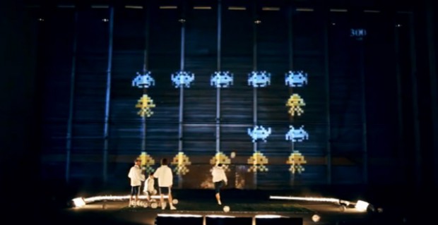 Projection mapping met Chelsea-voetballers