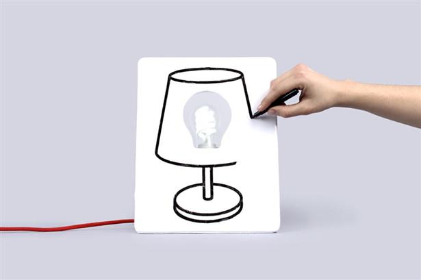 Lamp waarop je kunt tekenen