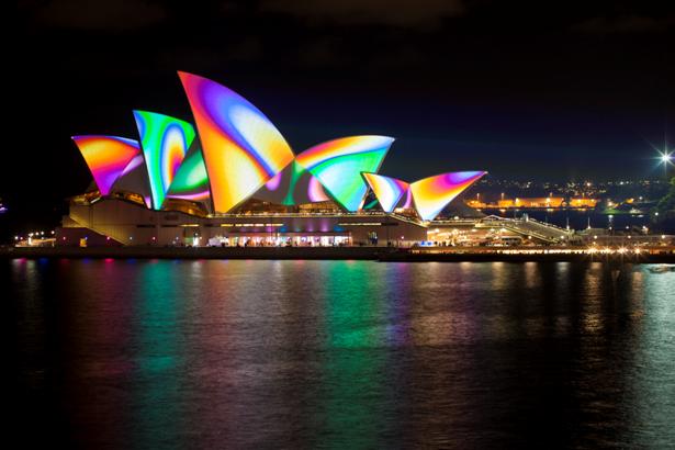 Projection mapping op Sydney Opera House