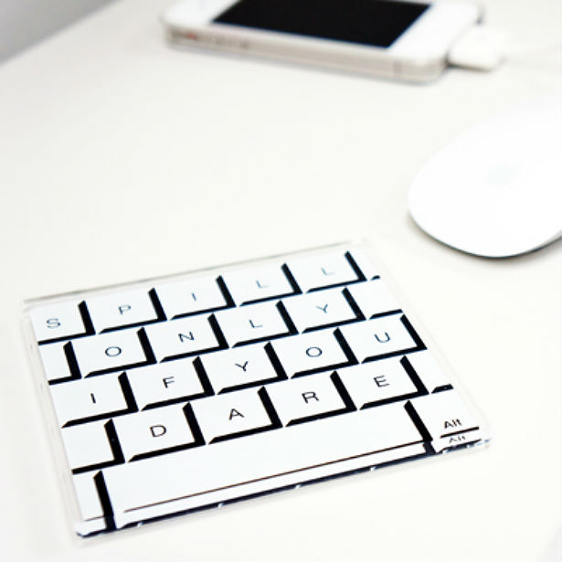 Onderzetters in de vorm van een toetsenbord