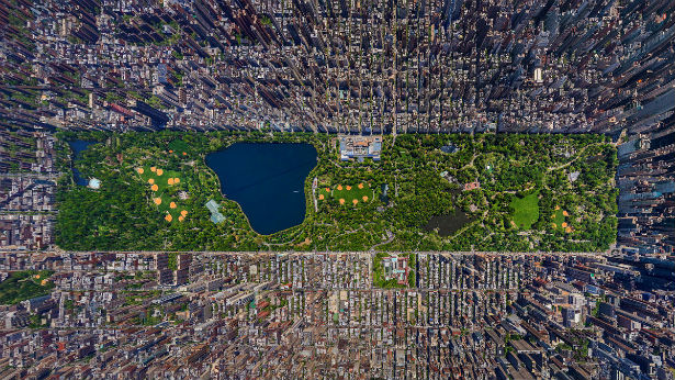 Driedimensionale foto van Manhattan