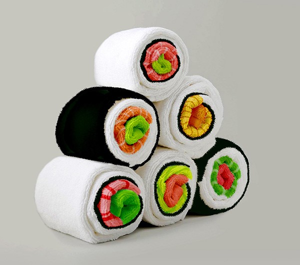 De geweldige sushihanddoeken van Jenny Pokryvailo
