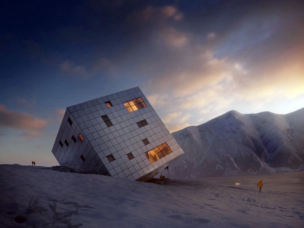 Deze futuristische kubus is eigenlijk een knus vakantiehuis