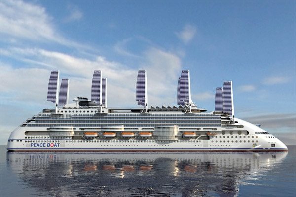 Ecoship: een cruiseschip met zeilen van zonnepanelen