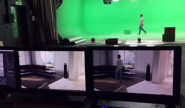 Wonderlijke video toont een real-time green screen demonstratie