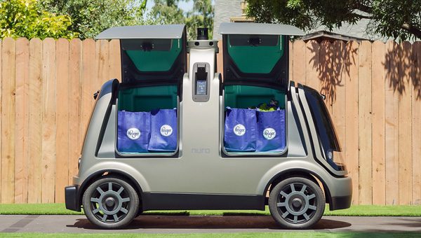 Deze elektrische autonome karretjes brengen in de VS boodschappen rond